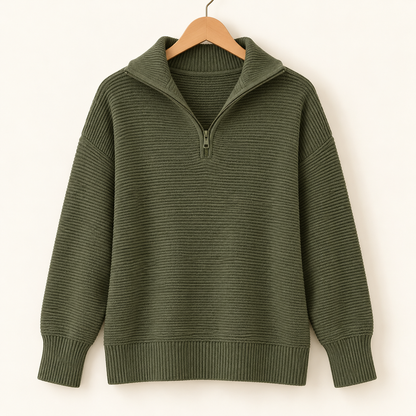 Amelie | Textured Half-Zip Pullover