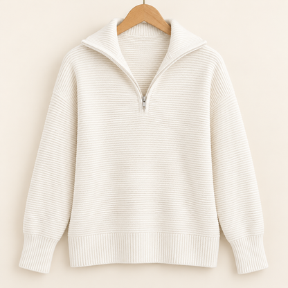 Amelie | Textured Half-Zip Pullover