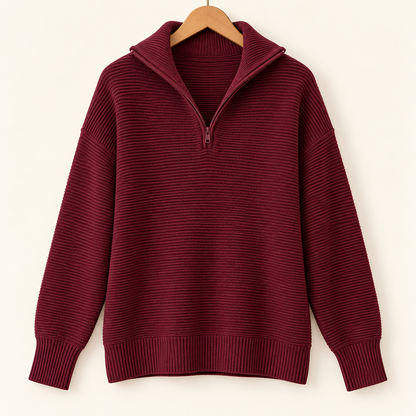 Amelie | Textured Half-Zip Pullover